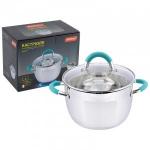 Кастрюля с крышкой "Bravo", 2,1л, 16*10,5см, нерж.сталь 5428 Mallony