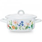 Кастрюля эмаль Луговые цветы 1,45л, цилиндрическая ЭТ-72485 Эстет