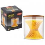 Банка д/сыпучих продуктов Mallony BAMBU, 0,45л, с крышкой, стекло 4451