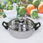 Кастрюля из нержавеющей стали "Домашняя классика" 1,8л со стеклянной крышкой 20*8см