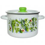 Кастрюля эмал цил Свежая зелень 4,5л ТМ Appetite
