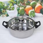 Кастрюля из нержавеющей стали "Домашняя классика" 3,4л со стеклянной крышкой 24*9см