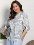 Блуза Блунди (бело-серая) Б15528-4М