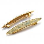 Большая заколка для волос с аквамарином 11,7*1,8*1,5см