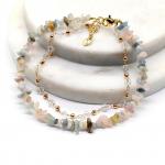 Анклет с натуральным природным бериллом, 22см