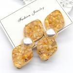 Зажим для волос Бантик с натуральным цитрином 6,5*2,5см