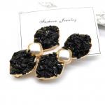 Зажим для волос Бантик с обсидианом черным 6,5*2,5см