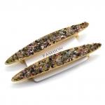 Большая заколка для волос с крошкой натурального турмалина 11,7*1,8*1,5см