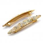 Большая заколка для волос с камнем берилл 11,7*1,8*1,5см