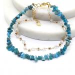 Анклет с натуральным природным апатитом, 22см