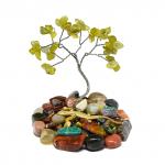 Дерево счастья с нефритом желтым малое 70*70*85мм.