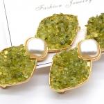 Зажим для волос Бантик с хризолитом 6,5*2,5см