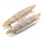 Большая заколка для волос с агатом голубым (сапфирин) 11,7*1,8*1,5см