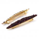 Большая заколка для волос с крошкой натурального граната 11,7*1,8*1,5см