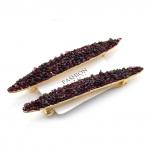 Большая заколка для волос с крошкой натурального граната 11,7*1,8*1,5см