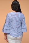 Блуза МЕДЕЯ И К 1917 голубой полоска