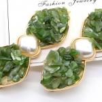 Зажим для волос Бантик с натуральным нефритом 6,5*2,5см