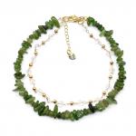 Анклет с натуральным нефритом, 22см