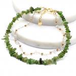 Анклет с натуральным нефритом, 22см