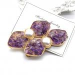 Зажим для волос Бантик с аметистом 6,5*2,5см