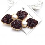 Зажим для волос Бантик с натуральным гранатом 6,5*2,5см