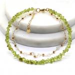 Анклет браслет с крошкой хризолита, 22см