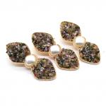 Зажим для волос Бантик с натуральным турмалином 6,5*2,5см