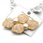 Зажим для волос Бантик с лунным камнем (Адуляр) 6,5*2,5см