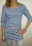 Тельняшка женская приталенная с рукавом 3/4 (темно-синяя полоса)