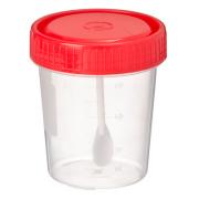 *контейнер для биоматериалов, с ложкой, стерильный, пластик, 60 мл. promo