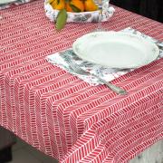 *Скатерть декоративная 'NewYear' 145х220, рогожка, 100 % хлопок, 'Ёлочка красная'