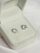 Серьги-гвоздики "Кристальный отблеск" 0,6-0,8 серебро