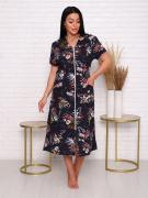 Трикотажный халат на молнии с коротким рукавом 1-48 (8)