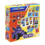 Турбозавры. Игровой набор 3в1 (лото, домино, мемо). Арт.06475