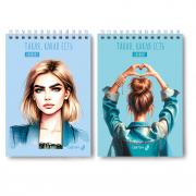 Б136 "Светоч" Блокнот на гребне, выборочный лак, A5 40 л. 4 шт. клетка