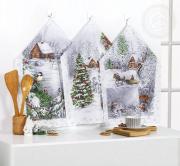 К-т полотенец "Студеная пора" 50*60 см. - 3 шт. рогожка хлопок 100%