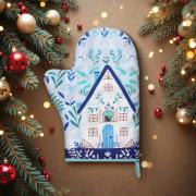 Варежка-прихватка новогодняя «Доляна. Зимний сад», 20?28 см, 35% хлопок, 65% п/э, ватин 250 г/м?