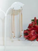 Серьги-продевки  "Жемчужная любовь" (Б9)