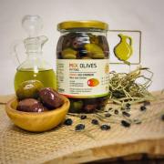 Микс из оливок (L) без косточки в рассоле, Греция, ст.банка, 350 г