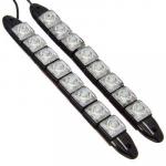 NEW GALAXY Дневные ходовые огни, LED 8  шт., гибкий пласт.  корп., 220 мм, 12V, белый, 2  шт.