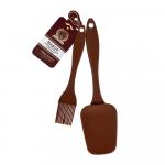 Набор кулинарный силиконовый 2 предмета (кисточка 17 см, лопатка 24 см), цвет в ассортименте MARMITON