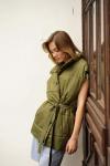 Жилет со стойкой oversize Хаки