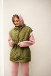 Жилет со стойкой oversize Хаки