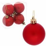 *Новогодние шары 5 см (набор 4 шт) Матовый, красный
