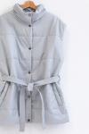 *Жилет со стойкой oversize Серебро