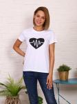 Футболка женская с принтом, белый (616-2)