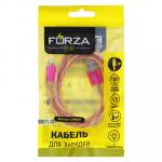FORZA Кабель для зарядки Конфетти iP, 1м, 1.5А, цветная подсветка, 3 цвета, пакет