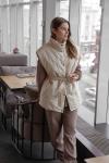 Жилет со стойкой oversize Экрю