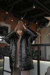 Куртка женская oversize (деми) черный блеск