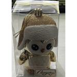 Ёлочная игрушка "Новогодний пингвин" 7*6*11 см, шампань